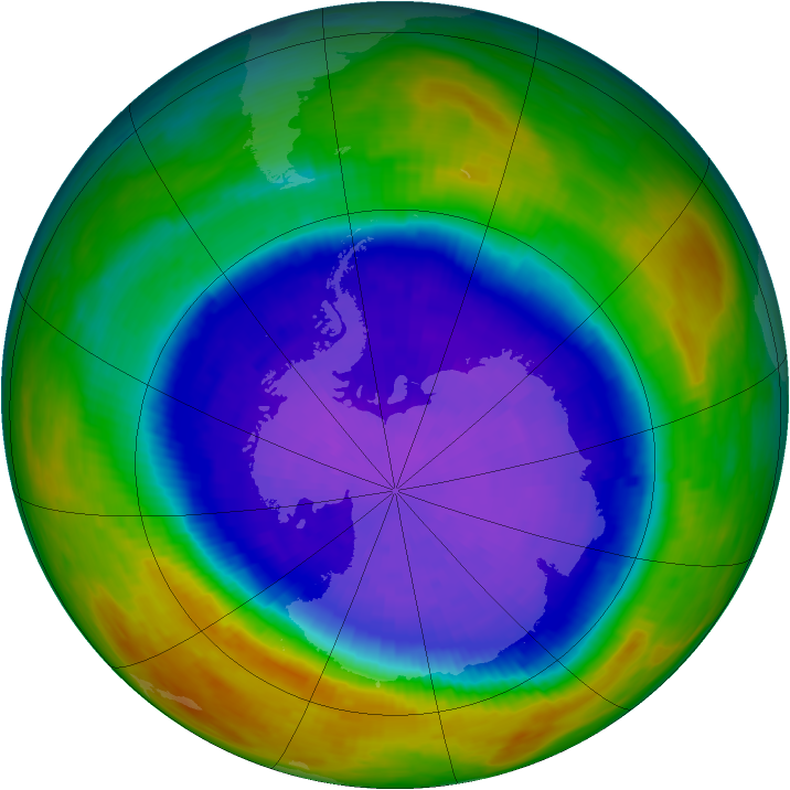 Antarctic ozone map for 26 September 1994